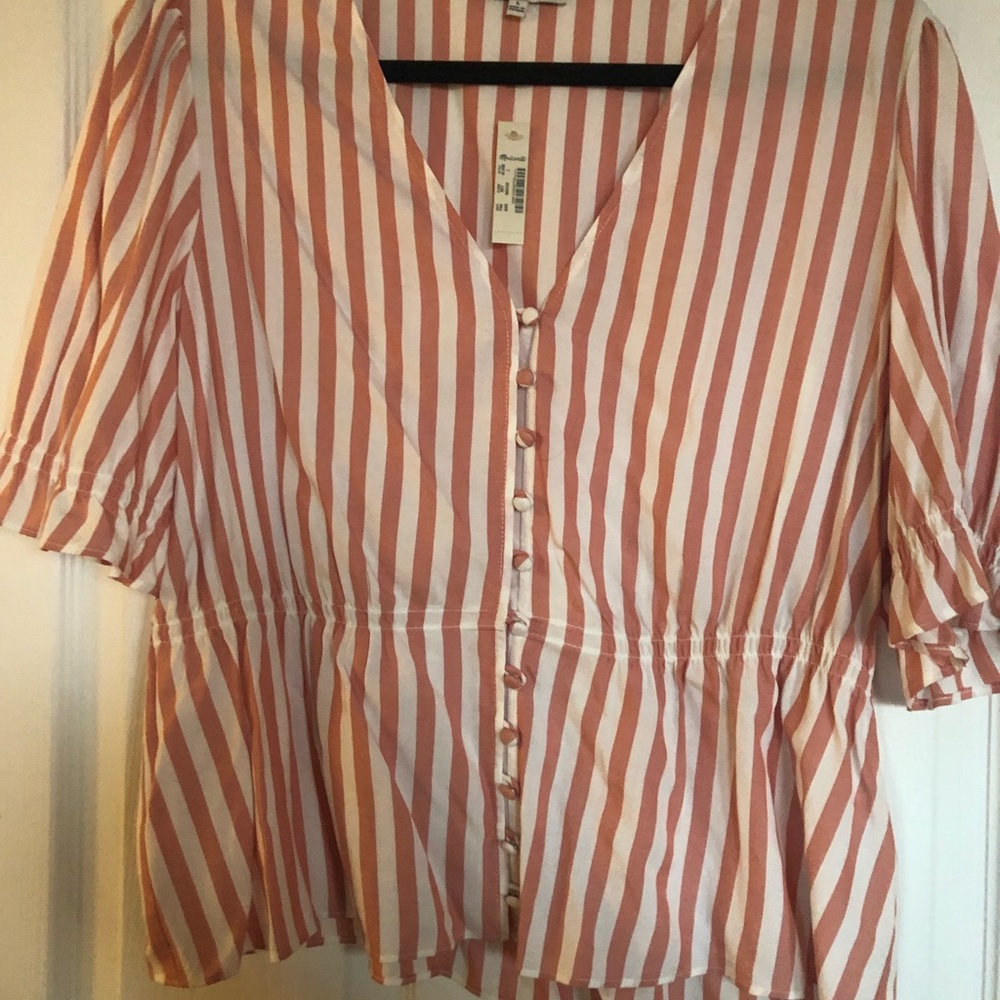 Madewell Striped Blouse NWT